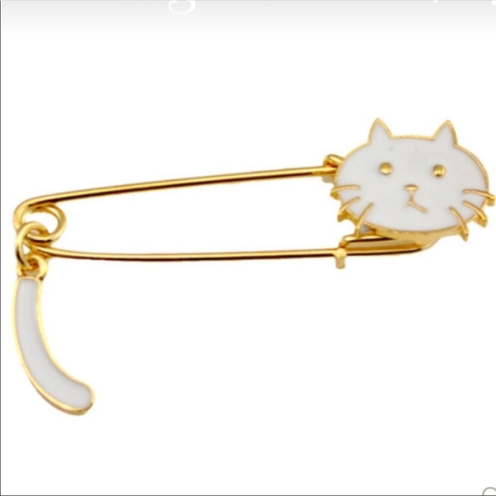 🐱 Cat Pin/Lapel - white